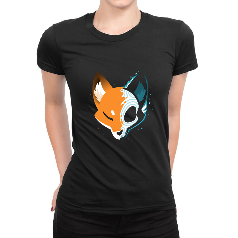 Skull Fox Ladies Fitted T-Shirt by davins | Artistshot