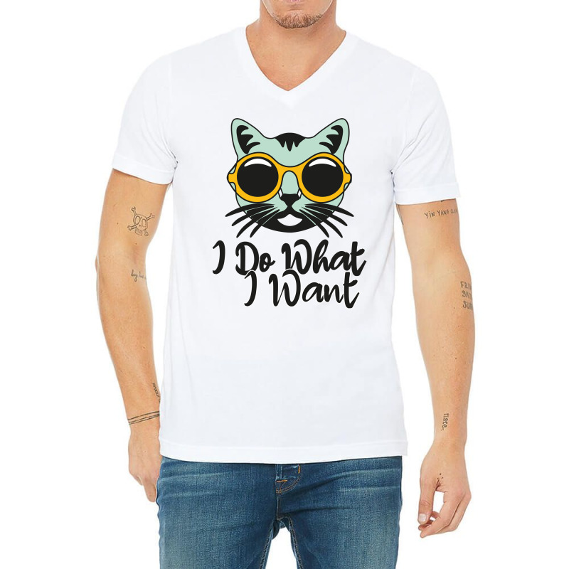 Funny Cat I Do What I Want With My Cat Long Sleeve T Shirt V-neck Tee | Artistshot