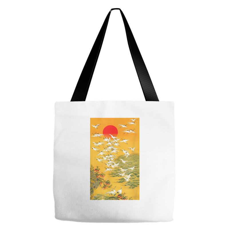 Japanese Crane T Shirt Vintage Hokusai Woodblock Tote Bags | Artistshot