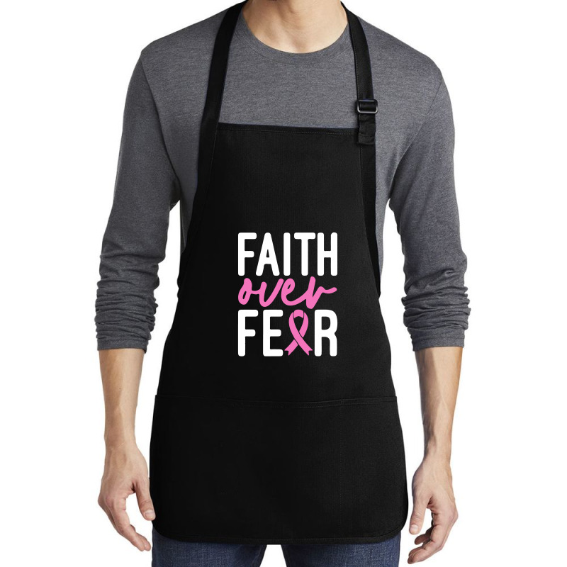 Faith Over Fear Breast Cancer For Dark Medium-length Apron | Artistshot