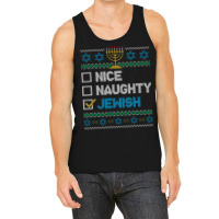 Nice Naughty Jewish Ugly Christmas Sweater Funny Hanukkah Sweatshirt Tank Top | Artistshot