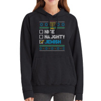 Nice Naughty Jewish Ugly Christmas Sweater Funny Hanukkah Sweatshirt Vintage Hoodie | Artistshot