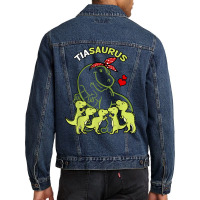 Tiasaurus Tia 5 Kids Dinosaur Aunt Auntie Tita T Shirt Men Denim Jacket | Artistshot