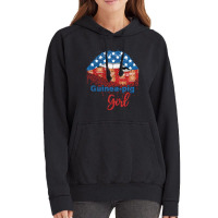 Guinea Pig Girl Pretty American Flag Sexy Biting Lip 4th Of July Usa A Vintage Hoodie | Artistshot