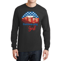 Guinea Pig Girl Pretty American Flag Sexy Biting Lip 4th Of July Usa A Long Sleeve Shirts | Artistshot