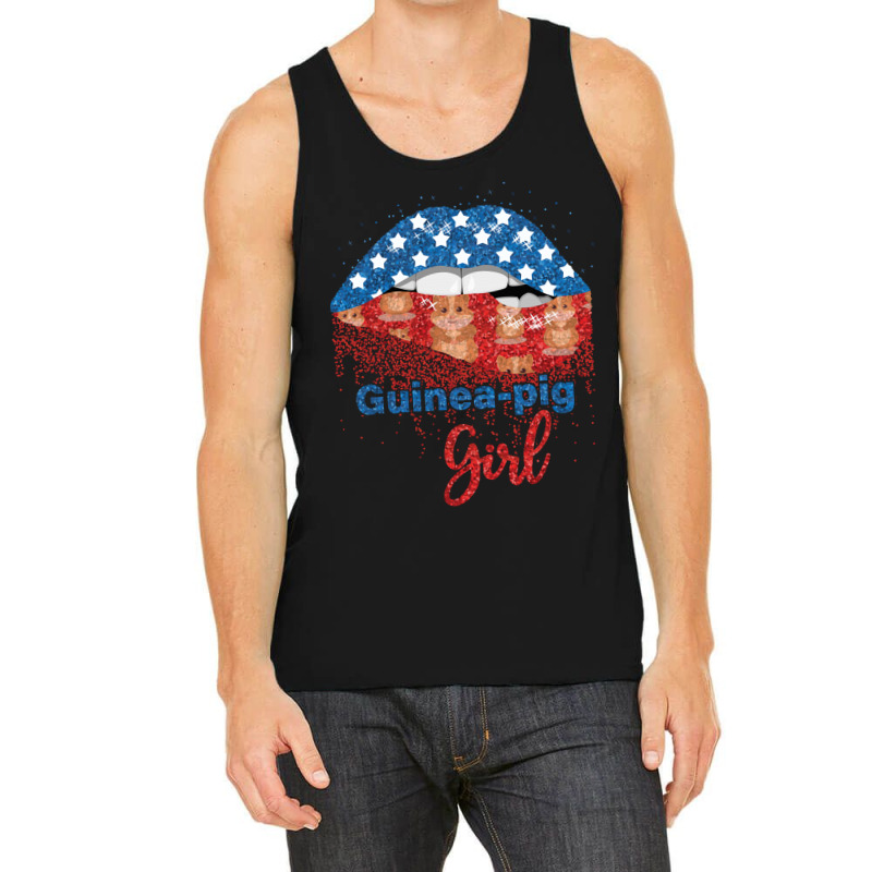 Guinea Pig Girl Pretty American Flag Sexy Biting Lip 4th Of July Usa A Tank Top | Artistshot