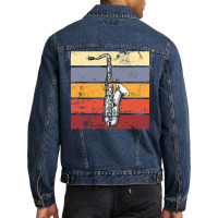 Saxophone Retro Men Denim Jacket | Artistshot