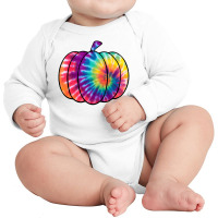 Tie Dye Pumpkin Long Sleeve Baby Bodysuit | Artistshot