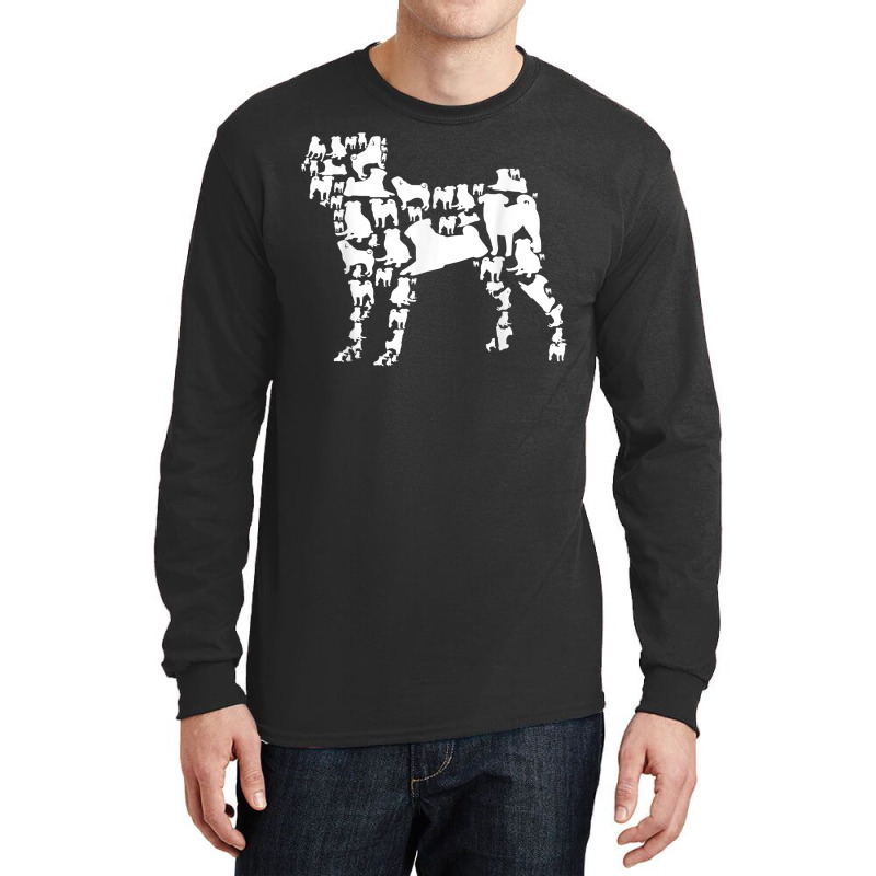 Pugs Collection Pug Bunch Dog Lover T Shirt Long Sleeve Shirts by Sand King | Artistshot