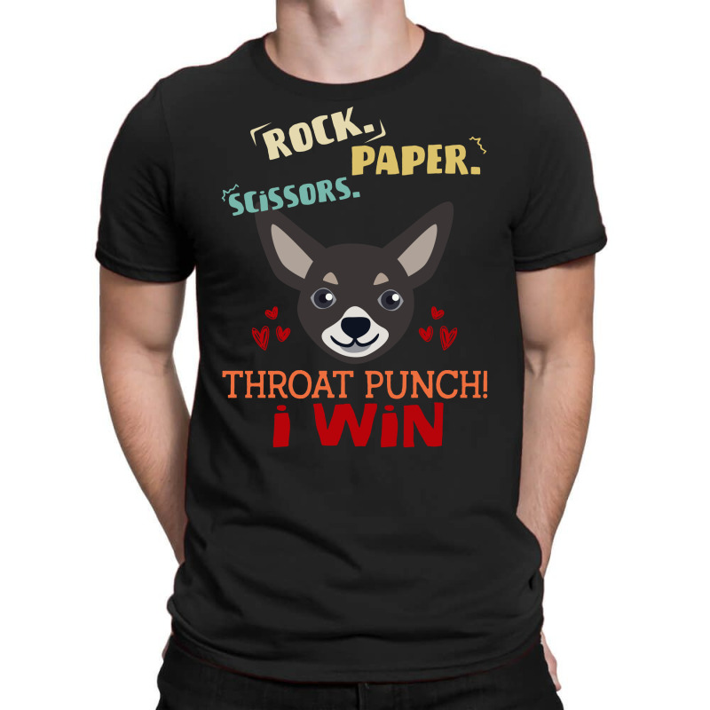 Rock Paper Scissors Throat Punch I Win Dog Retro Vintage Chihuahua T-shirt | Artistshot