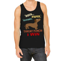 Rock Paper Scissors Throat Punch I Win Dog Retro Vintage Wiener Dog Tank Top | Artistshot