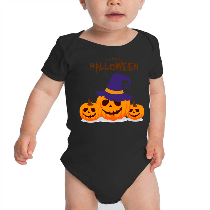 Halloween Pumpkins Smiling Baby Bodysuit by Grafixbychawki | Artistshot