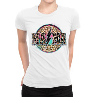 Rock Mama Lightning Bolt Leopard Cheetah Print Letter T Shirt Ladies Fitted T-shirt | Artistshot