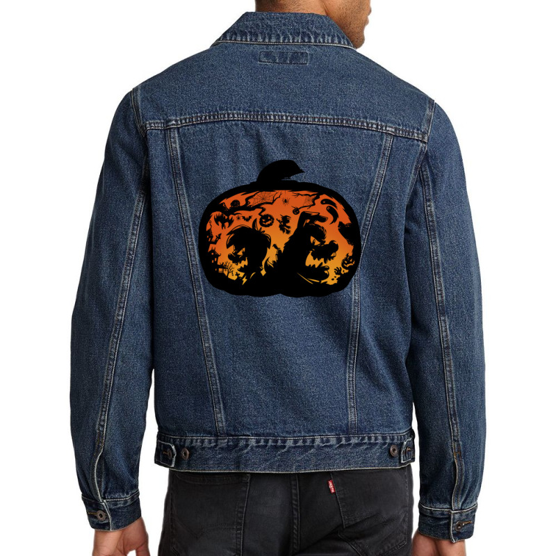 Pumpkin Variation Halloween Men Denim Jacket by BLACKSTONE | Artistshot