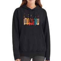 Music Notes Colorful Keyboard Piano Pullover Hoodie Vintage Hoodie | Artistshot