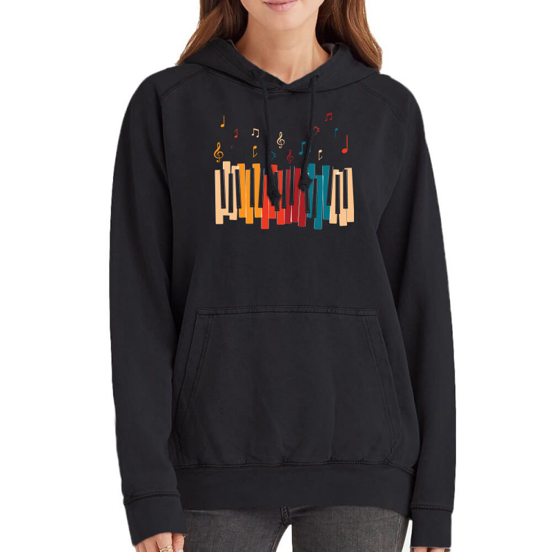 Music Notes Colorful Keyboard Piano Pullover Hoodie Vintage Hoodie by darelychilcoat1989 | Artistshot