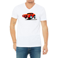 Classic American Muscle Car Cartoon Vector Illustration V-neck Tee | Artistshot