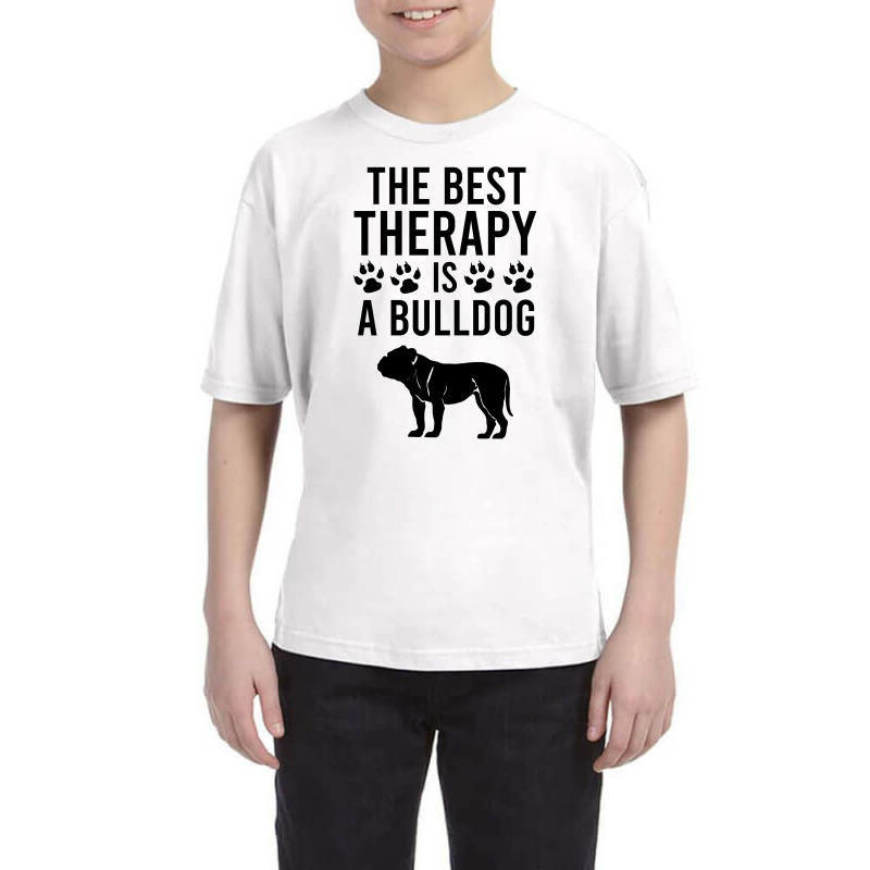 The Best Therapy Is A Bulldog Youth Tee by Cypryanus | Artistshot