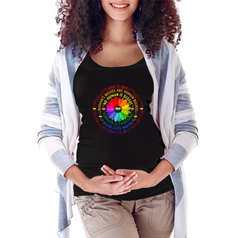 Rainbow Black Lives Matter Science Lgbt Pride Flower Maternity Scoop Neck T-shirt by Valerie_Art | Artistshot