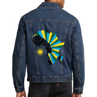 Rwanda Rwandan Flag Africa Map Ethnic Heritage Black Woman Raglan Base Men Denim Jacket | Artistshot