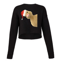 Santa Duck Peeking Or Peking Christmas Duck Pun Chef Gift Cropped Sweater | Artistshot