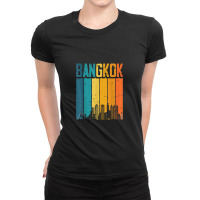 Bangkok Thailand Retro Vintage Sunset Skyline Bangkok Ladies Fitted T-shirt | Artistshot