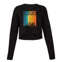 Bangkok Thailand Retro Vintage Sunset Skyline Bangkok Cropped Sweater | Artistshot