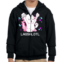 Gamer T  Shirt Axolotl Gamer Lag Funny Video Gaming Game Lagsalotl Gif Youth Zipper Hoodie | Artistshot