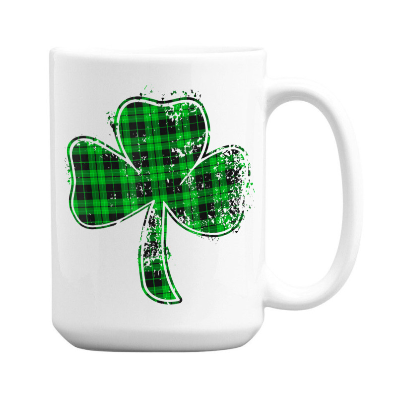 Green Buffalo Plaid Shamrock Lucky St Patrick's Day Womens T Shirt 15 Oz Coffee Mug | Artistshot