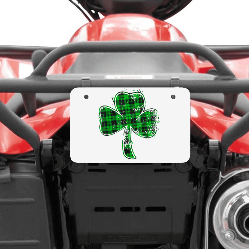 Green Buffalo Plaid Shamrock Lucky St Patrick's Day Womens T Shirt Atv License Plate | Artistshot