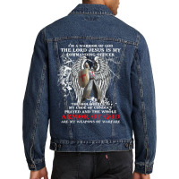 Jesus Christ Christian Im A Warrior Of God The Lord Jesus Is My Comman Men Denim Jacket | Artistshot