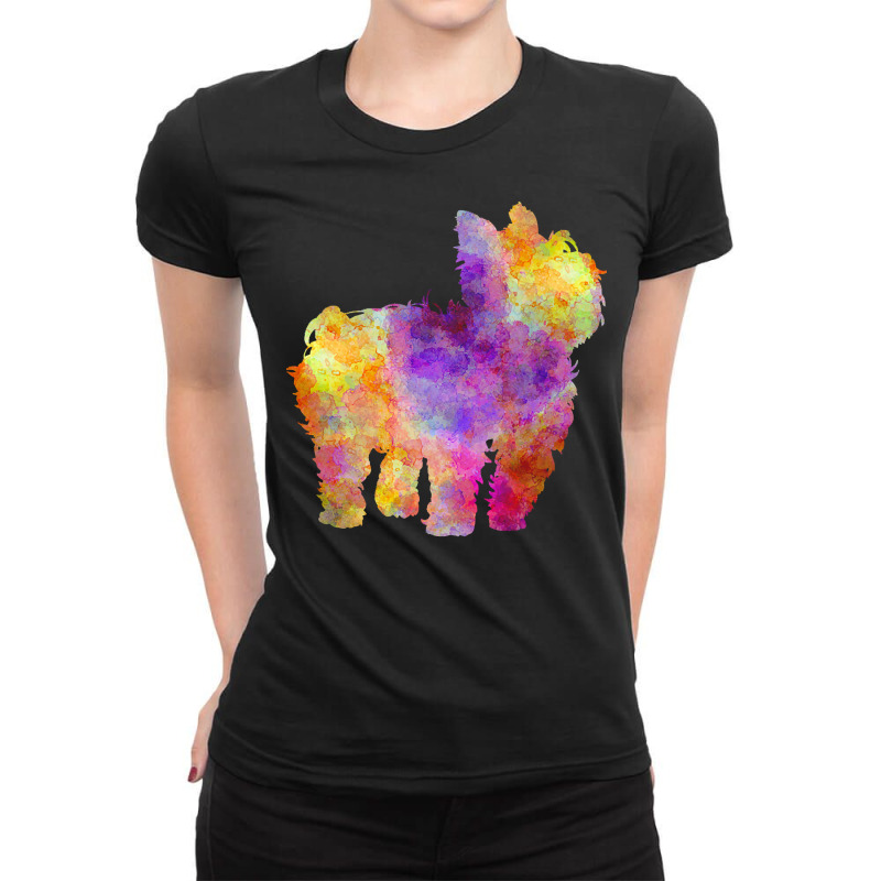 Dogs Lovers T  Shirt Yorkshire Terrier In Watercolor T  Shirt Ladies Fitted T-Shirt by frederiquerohan439 | Artistshot