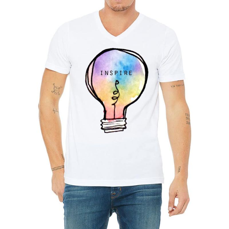 The Lovers, Inspire, Inspiration, Colorful, Rainbow, Light, Lightbulb, V-neck Tee | Artistshot