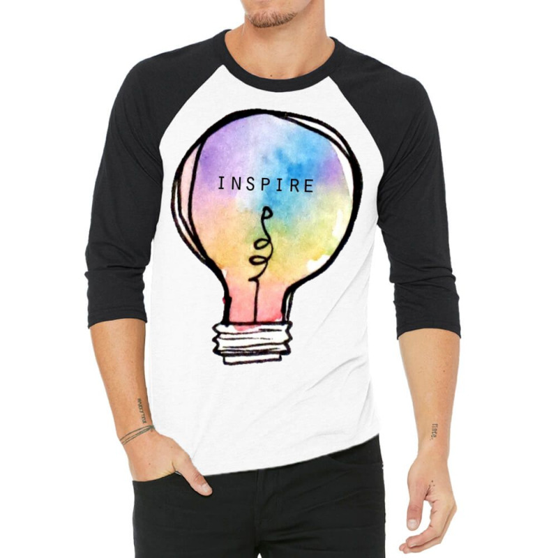 The Lovers, Inspire, Inspiration, Colorful, Rainbow, Light, Lightbulb, 3/4 Sleeve Shirt | Artistshot