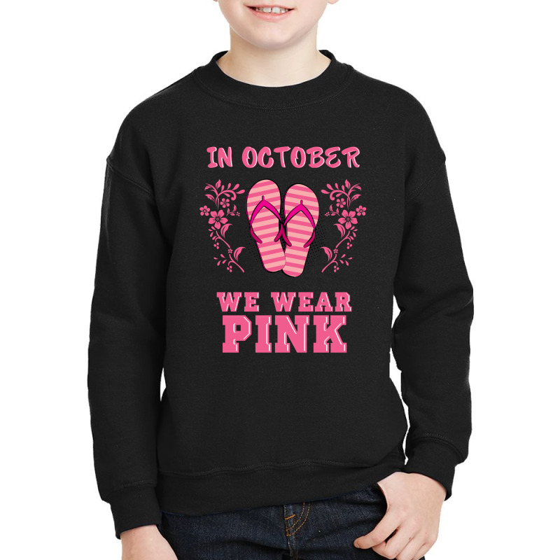 In October We Wear Pink Youth Sweatshirt by rardesign | Artistshot