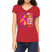 My Dads Fight Is My Fight Bladder T  Shirt My Dad's Fight Is My Fight Women's V-neck T-shirt | Artistshot