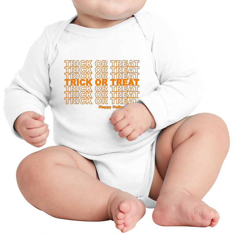 Trick Or Treat Long Sleeve Baby Bodysuit by Jamalia Farh | Artistshot