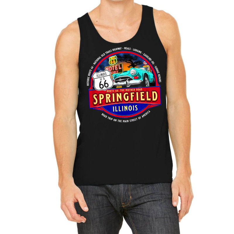 Historic Route 66 Springfield Illinois Main Street America T Shirt Tank Top | Artistshot