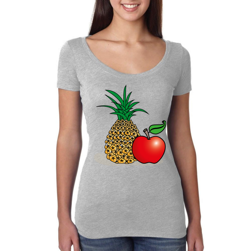 Pineapple And Apple Women's Triblend Scoop T-shirt by Chiks | Artistshot