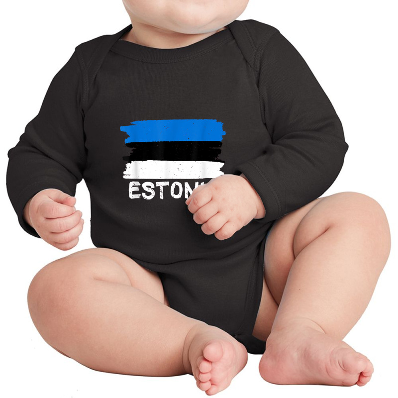 Estonia Long Sleeve Baby Bodysuit | Artistshot