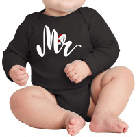 Mr And Mrs Christmas Mr For Dark Long Sleeve Baby Bodysuit | Artistshot