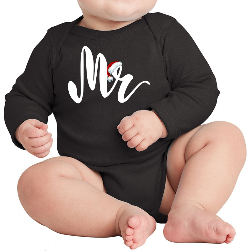 Mr And Mrs Christmas Mr For Dark Long Sleeve Baby Bodysuit by autlu2024 | Artistshot