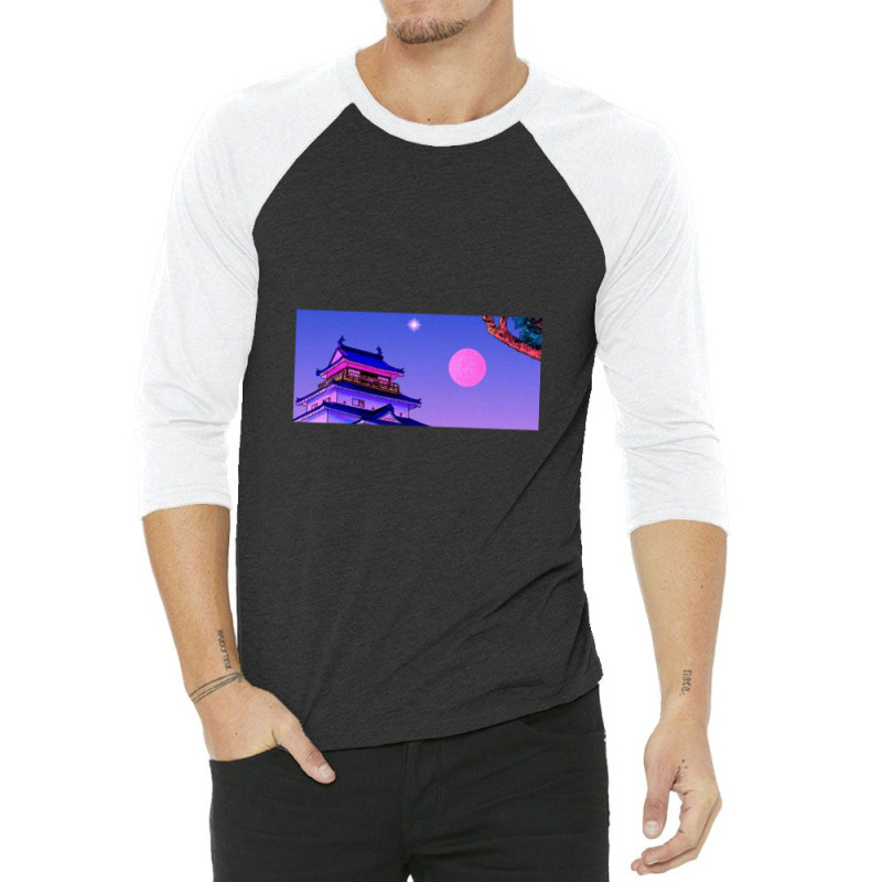 Japan Moon Aesthetic Design 3/4 Sleeve Shirt | Artistshot