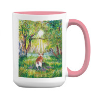 Corgi T  Shirt Corgi   Sun Catcher With Heart Shaped Tail T  Shirt 15 Oz Coffee Mug | Artistshot