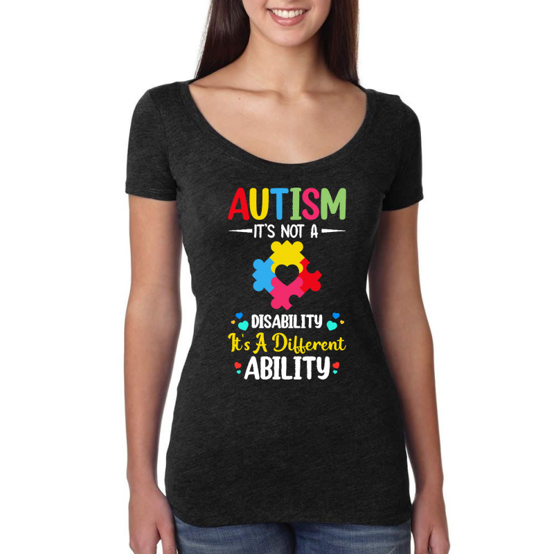 Autism Its Not A Disability Its A Dif T  Shirt Autism It's Not A Disab Women's Triblend Scoop T-shirt by spenceralycia444 | Artistshot