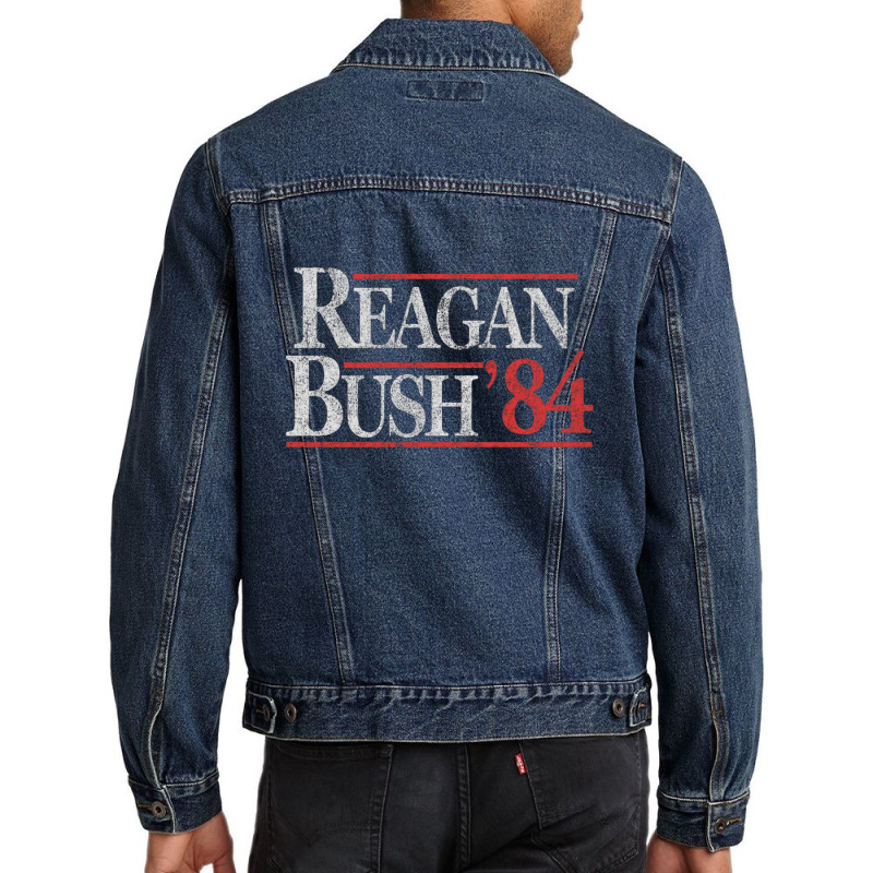 Vintage Reagan Bush 1984 Men Denim Jacket by xirrotella | Artistshot