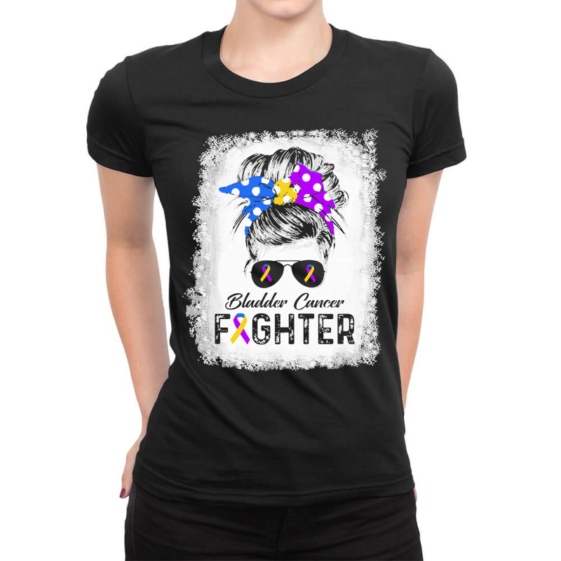 Woman Bladder Cancer Fighter T  Shirt Woman Bladder Cancer Fighter Blu Ladies Fitted T-Shirt by frederiquerohan439 | Artistshot