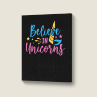 Believe N Unicorns T  Shirtbelieve în Unicorns T  Shirt Portrait Canvas Print | Artistshot