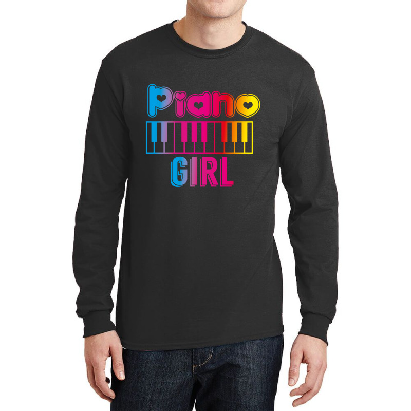 Piano Girl Long Sleeve Shirts by rardesign | Artistshot