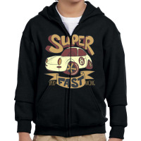 Retro 8 Car Superfast Youth Zipper Hoodie | Artistshot